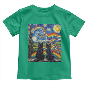 Cat Gay Pride Toddler T Shirt Starry Night Style LGBTQ Pride Support TS14 Irish Green Print Your Wear