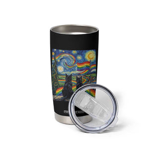 Cat Gay Pride Tumbler Cup Starry Night Style LGBTQ Pride Support TS14 Print Your Wear