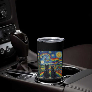 Cat Gay Pride Tumbler Cup Starry Night Style LGBTQ Pride Support TS14 Print Your Wear
