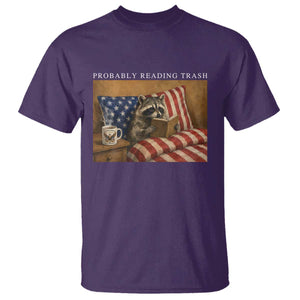 Probably Reading Trash Racoon T Shirt Funny Racoon Book Lover 4th of July