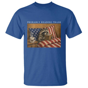 Probably Reading Trash Racoon T Shirt Funny Racoon Book Lover 4th of July