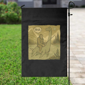 Funny Bigfoot Fishing Garden Flag Sasquatch Loch Ness Monster Introvert Bruh TS14 Print Your Wear