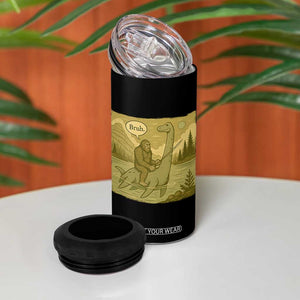 Funny Bigfoot Fishing 4 in 1 Can Cooler Tumbler Sasquatch Loch Ness Monster Introvert Bruh TS14 Print Your Wear