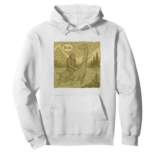 Funny Bigfoot Fishing Hoodie Sasquatch Loch Ness Monster Introvert Bruh TS14 White Print Your Wear