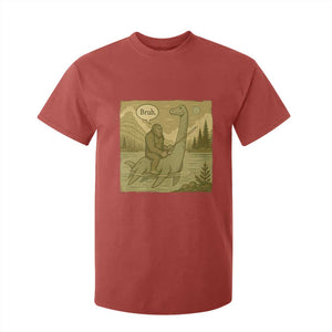 Funny Bigfoot Fishing T Shirt For Kid Sasquatch Loch Ness Monster Introvert Bruh TS14 Red Print Your Wear