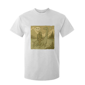 Funny Bigfoot Fishing T Shirt For Kid Sasquatch Loch Ness Monster Introvert Bruh TS14 White Print Your Wear