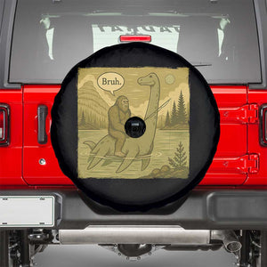 Funny Bigfoot Fishing Spare Tire Cover Sasquatch Loch Ness Monster Introvert Bruh TS14 Black Print Your Wear