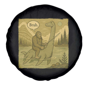 Funny Bigfoot Fishing Spare Tire Cover Sasquatch Loch Ness Monster Introvert Bruh TS14 Print Your Wear