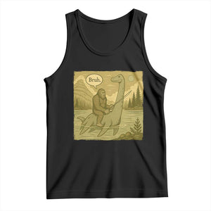 Funny Bigfoot Fishing Tank Top Sasquatch Loch Ness Monster Introvert Bruh TS14 Black Print Your Wear