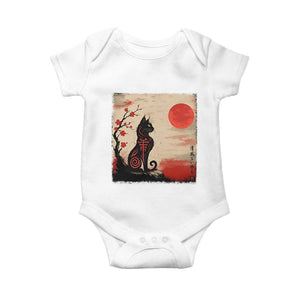 Kawaii Anime Cat Japanese Cherry Blossom Baby Onesie TS14 White Print Your Wear