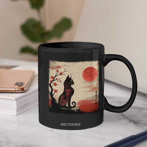 Kawaii Anime Cat Japanese Cherry Blossom Coffee Mug TS14 Print Your Wear