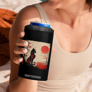 Kawaii Anime Cat Japanese Cherry Blossom 4 in 1 Can Cooler Tumbler TS14 Print Your Wear