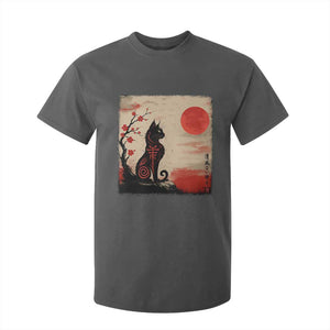 Kawaii Anime Cat Japanese Cherry Blossom T Shirt For Kid TS14 Dark Heather Print Your Wear
