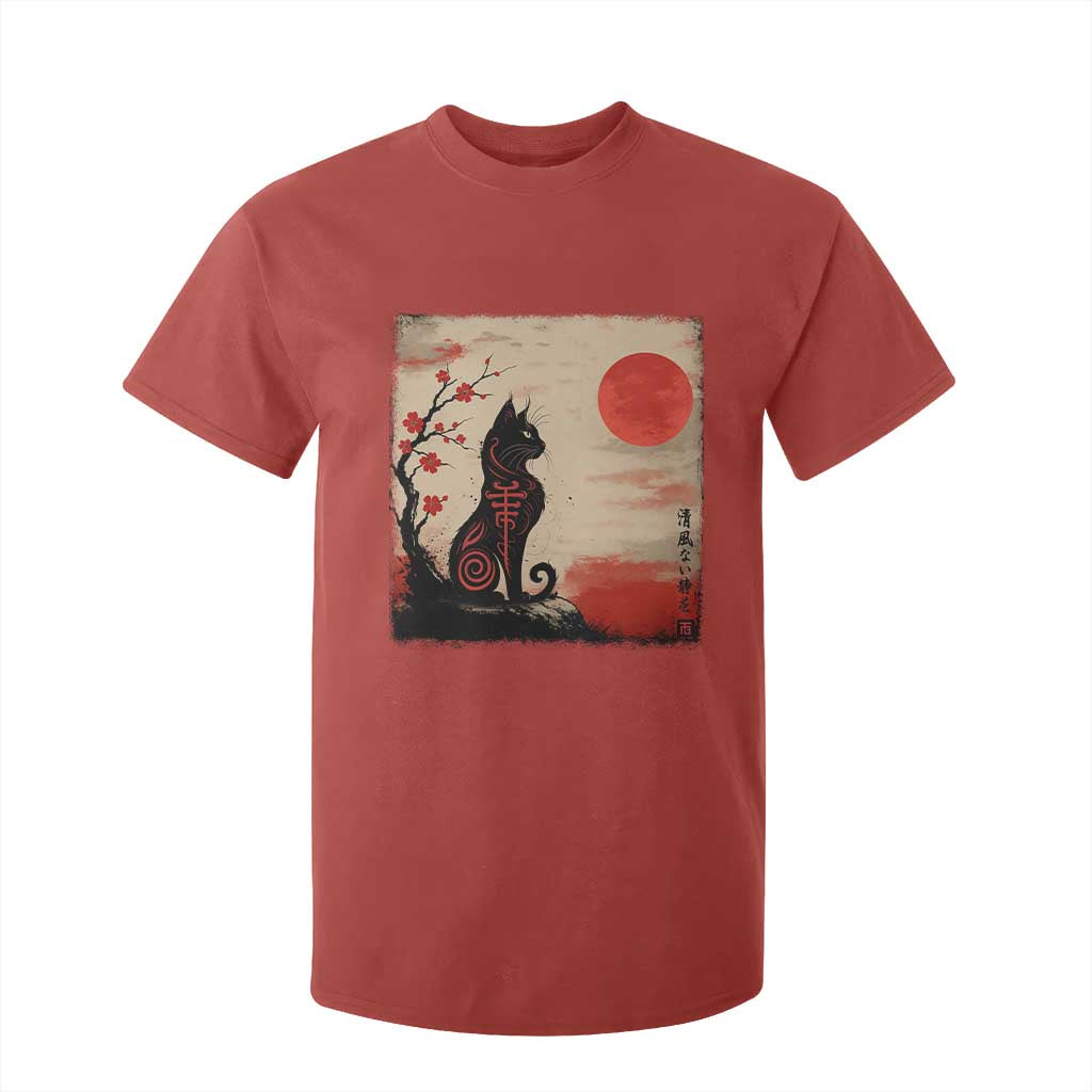 Kawaii Anime Cat Japanese Cherry Blossom T Shirt For Kid TS14 Red Print Your Wear