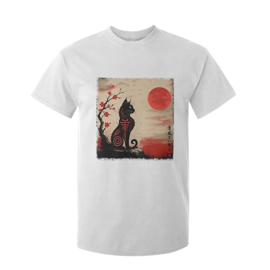 Kawaii Anime Cat Japanese Cherry Blossom T Shirt For Kid TS14 White Print Your Wear