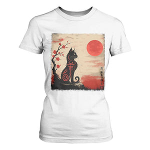 Kawaii Anime Cat Japanese Cherry Blossom T Shirt For Women TS14 White Print Your Wear