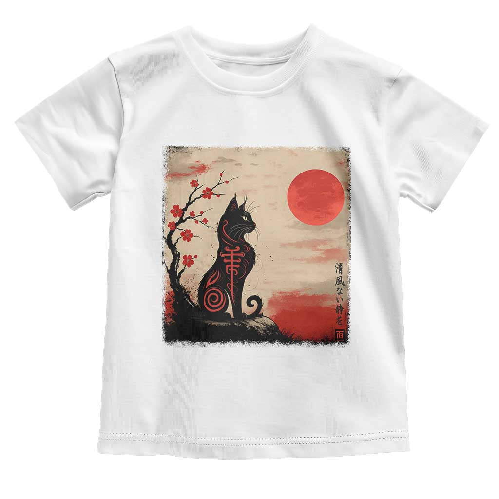 Kawaii Anime Cat Japanese Cherry Blossom Toddler T Shirt TS14 White Print Your Wear