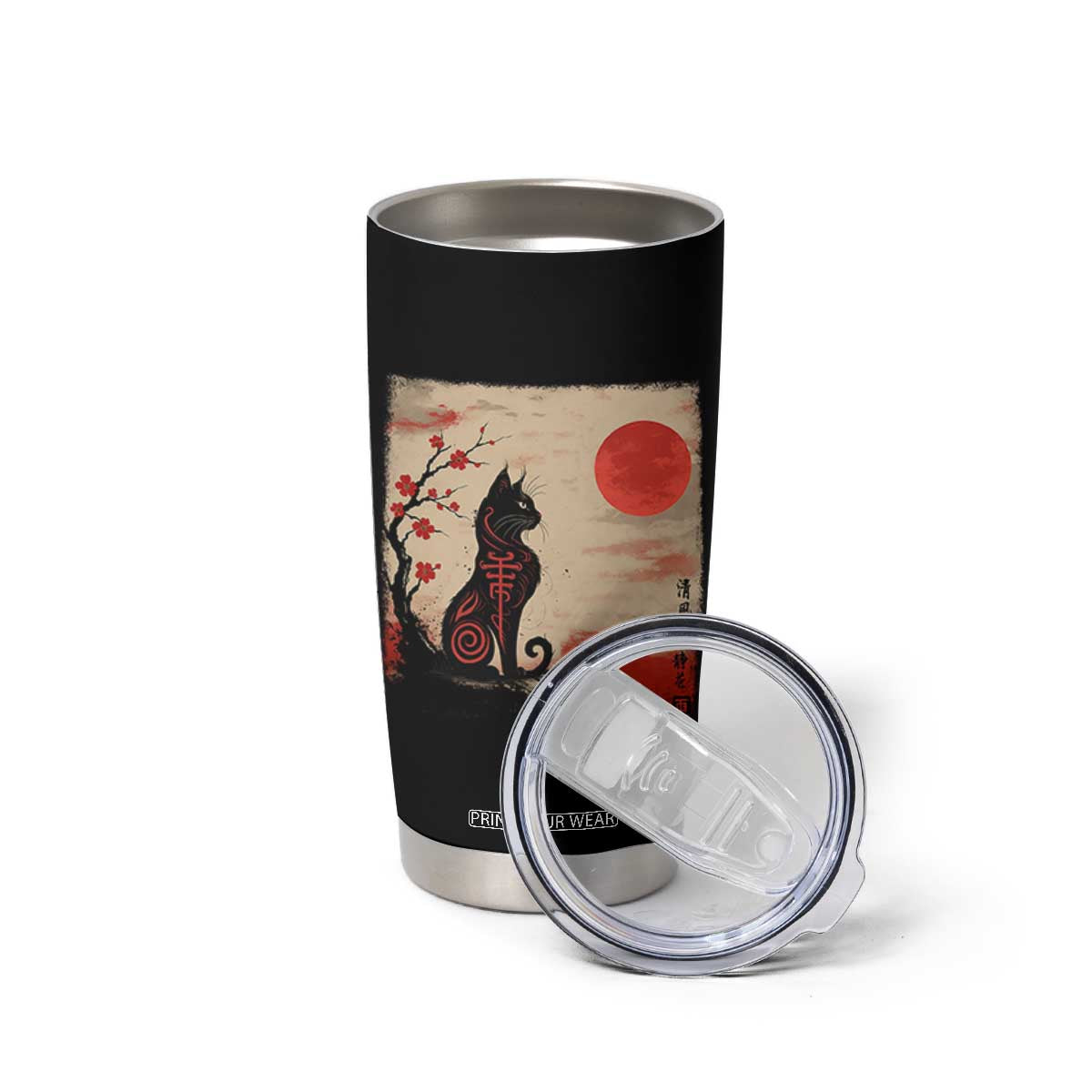 Kawaii Anime Cat Japanese Cherry Blossom Tumbler Cup TS14 Print Your Wear