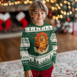 Tacocat Monster Ugly Christmas Sweater Funny Cats Taco Lovers TS14 Forest Green Beige Print Your Wear