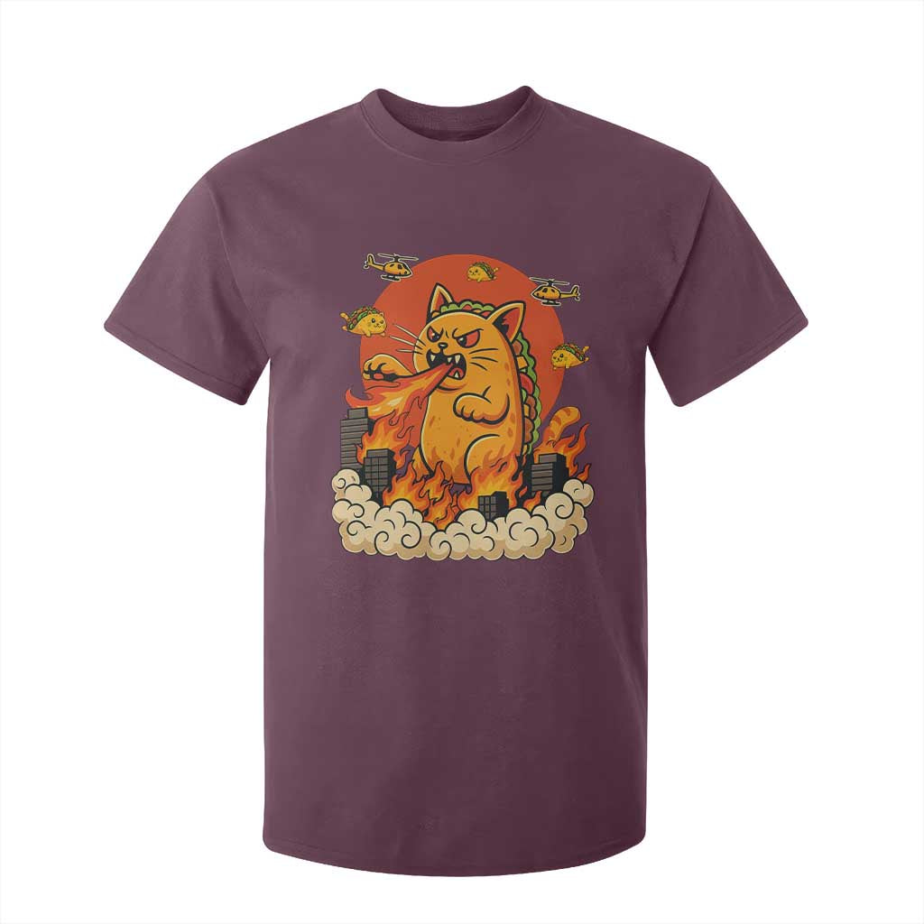 Tacocat Monster T Shirt For Kid Funny Cats Taco Lovers TS14 Maroon Print Your Wear
