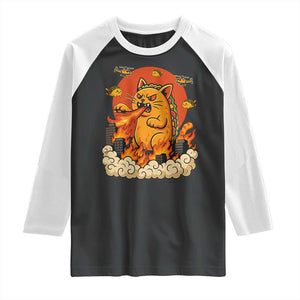 Tacocat Monster Raglan Shirt Funny Cats Taco Lovers TS14 Black White Print Your Wear