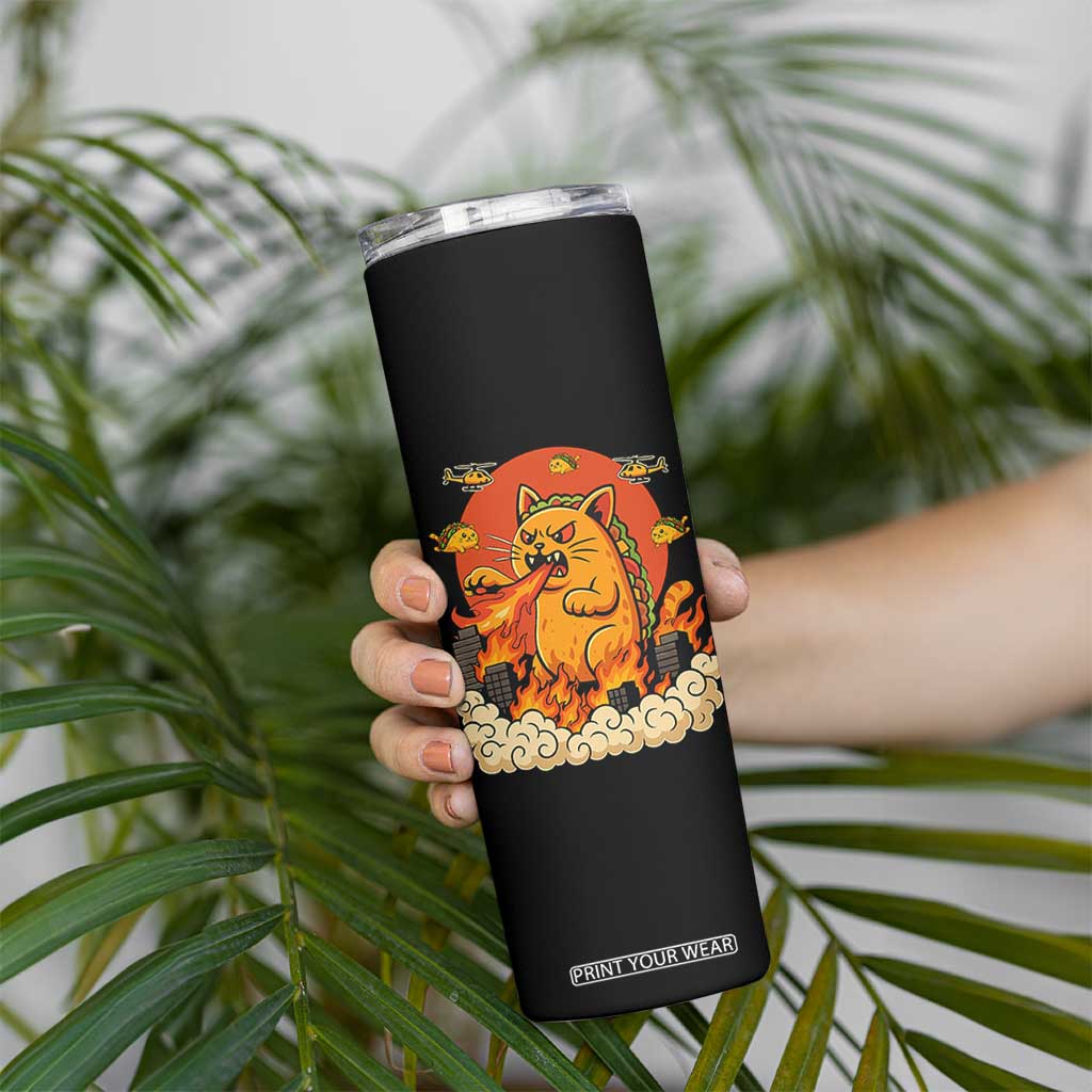 Tacocat Monster Skinny Tumbler Funny Cats Taco Lovers TS14 Print Your Wear