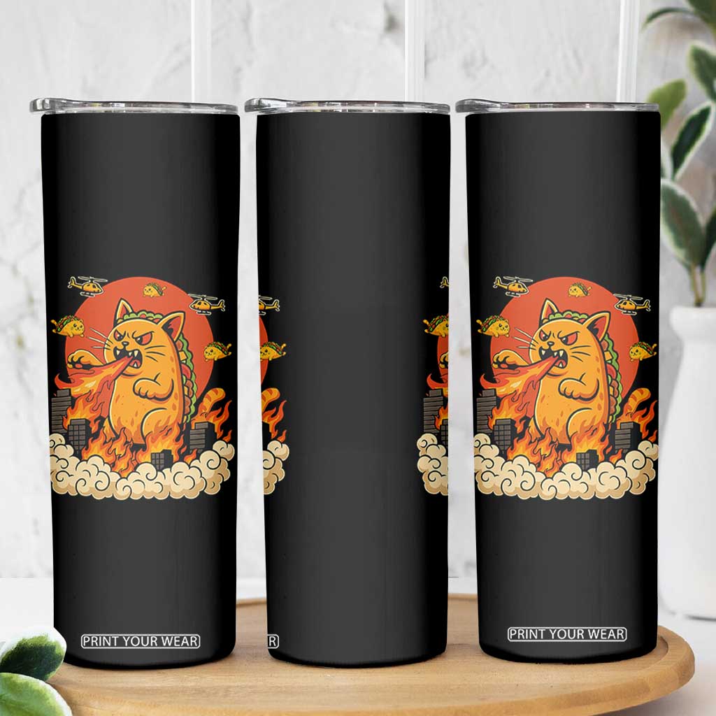 Tacocat Monster Skinny Tumbler Funny Cats Taco Lovers TS14 Print Your Wear