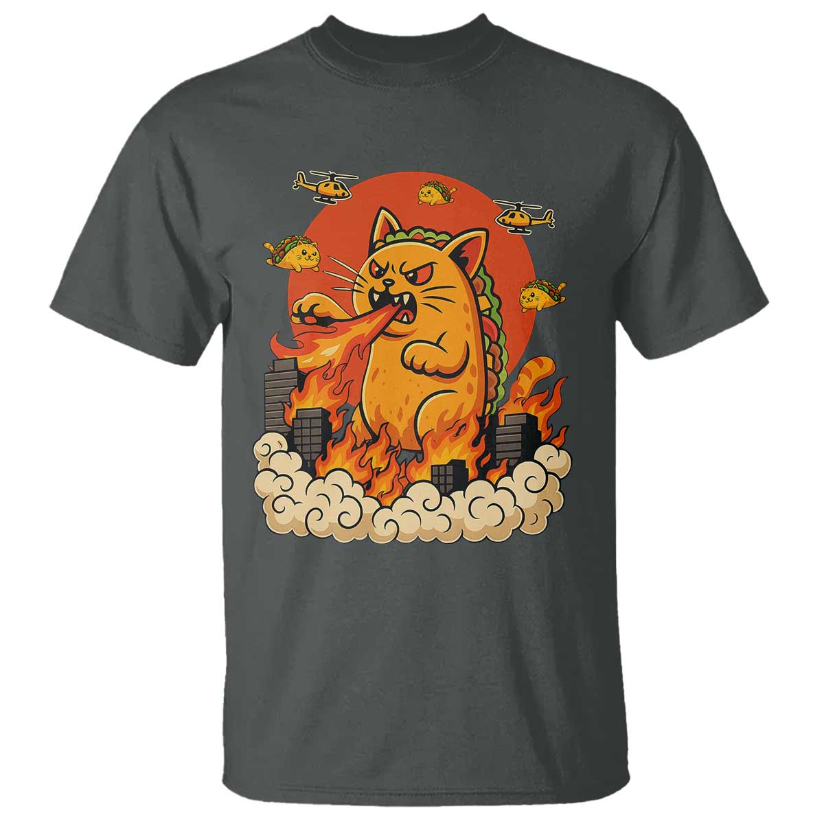 Tacocat Monster T Shirt Funny Cats Taco Lovers TS14 Dark Heather Print Your Wear