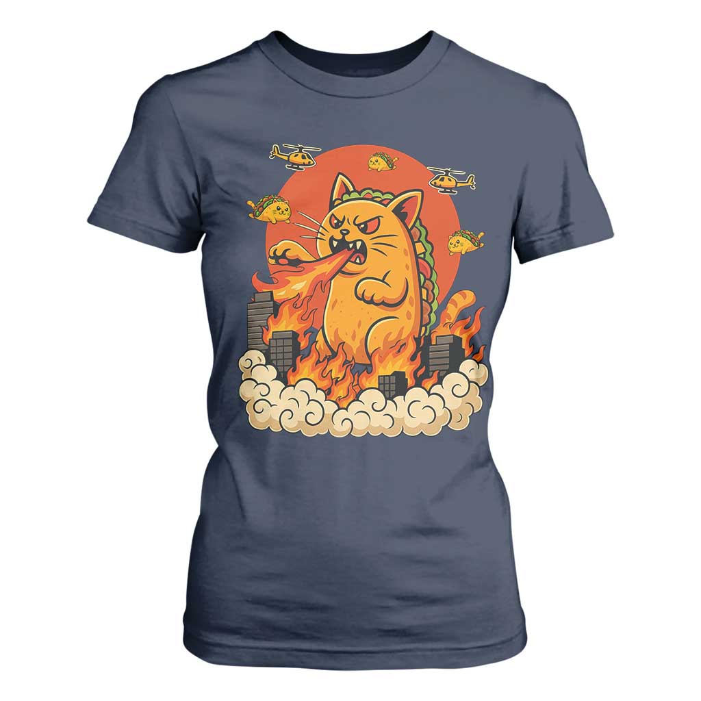 Tacocat Monster T Shirt For Women Funny Cats Taco Lovers TS14 Navy Print Your Wear