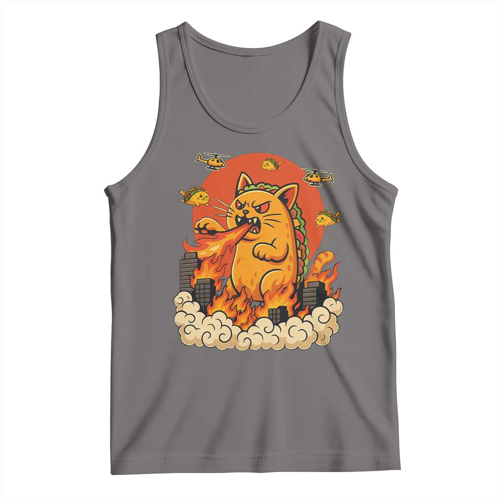 Tacocat Monster Tank Top Funny Cats Taco Lovers TS14 Deep Heather Print Your Wear