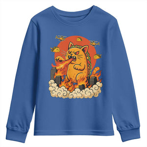 Tacocat Monster Youth Sweatshirt Funny Cats Taco Lovers TS14 Royal Blue Print Your Wear