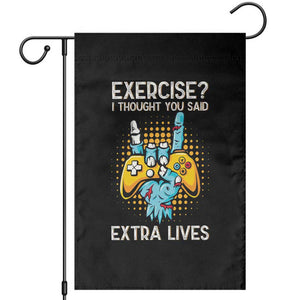 Funny Gamer Skeleton Hand Garden Flag Exercise I Thought You Said Extra Lives TS14 Black Print Your Wear