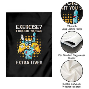 Funny Gamer Skeleton Hand Garden Flag Exercise I Thought You Said Extra Lives TS14 Print Your Wear