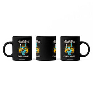 Funny Gamer Skeleton Hand Coffee Mug Exercise I Thought You Said Extra Lives TS14 Print Your Wear