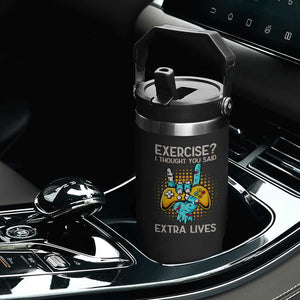 Funny Gamer Skeleton Hand Flip Straw Tumbler Exercise I Thought You Said Extra Lives TS14 Print Your Wear