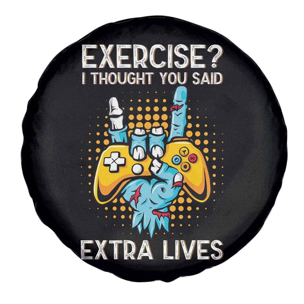 Funny Gamer Skeleton Hand Spare Tire Cover Exercise I Thought You Said Extra Lives TS14 Print Your Wear