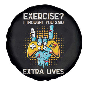 Funny Gamer Skeleton Hand Spare Tire Cover Exercise I Thought You Said Extra Lives TS14 Print Your Wear