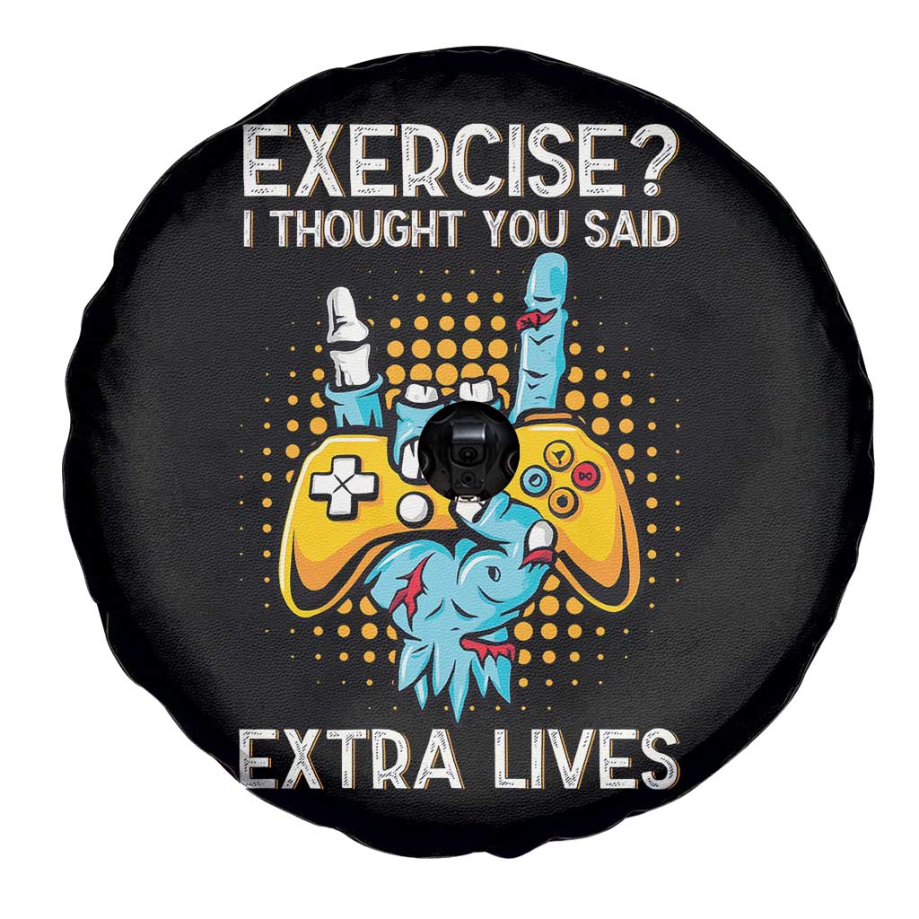 Funny Gamer Skeleton Hand Spare Tire Cover Exercise I Thought You Said Extra Lives TS14 Print Your Wear