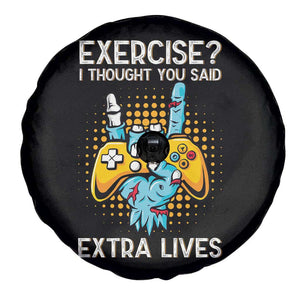 Funny Gamer Skeleton Hand Spare Tire Cover Exercise I Thought You Said Extra Lives TS14 Print Your Wear
