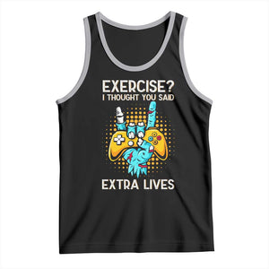 Funny Gamer Skeleton Hand Tank Top Exercise I Thought You Said Extra Lives TS14 Black Athletic Heather Print Your Wear
