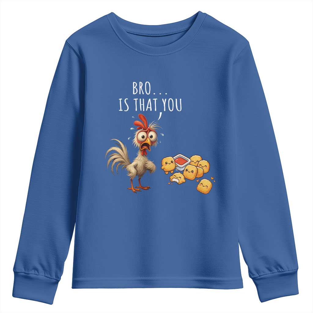 Funny Chicken Youth Sweatshirt Is That You Bro TS14 Royal Blue Print Your Wear