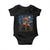 Cute Black Cat Mushroom Baby Onesie Stary Night Vangogh Amanita Muscaria TS14 Black Print Your Wear