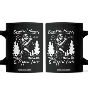 Funny Bigfoot Sasquatch Coffee Mug Breakin Hearts And Rippin Farts TS14 Black Print Your Wear
