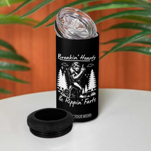 Funny Bigfoot Sasquatch 4 in 1 Can Cooler Tumbler Breakin Hearts And Rippin Farts TS14 Print Your Wear
