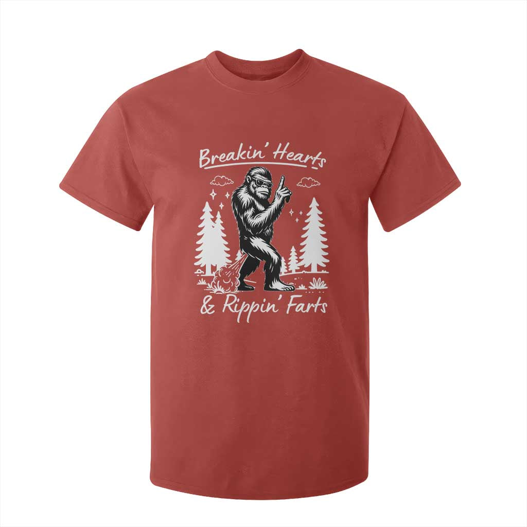 Funny Bigfoot Sasquatch T Shirt For Kid Breakin Hearts And Rippin Farts TS14 Red Print Your Wear