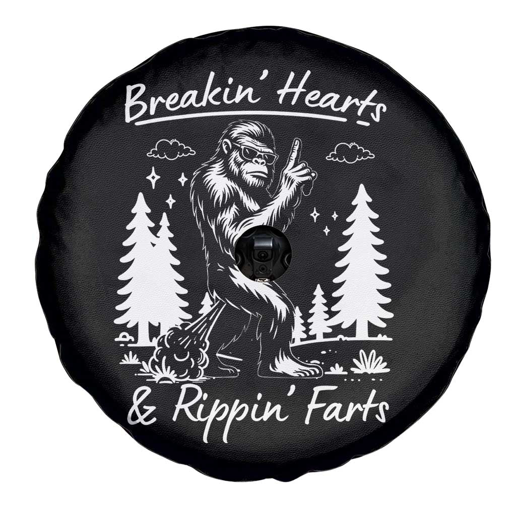 Funny Bigfoot Sasquatch Spare Tire Cover Breakin Hearts And Rippin Farts TS14 Print Your Wear