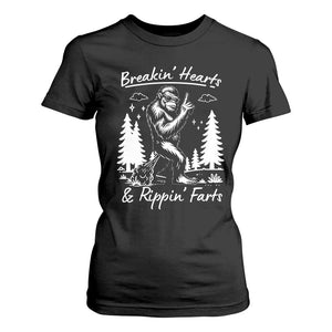 Funny Bigfoot Sasquatch T Shirt For Women Breakin Hearts And Rippin Farts TS14 Black Print Your Wear