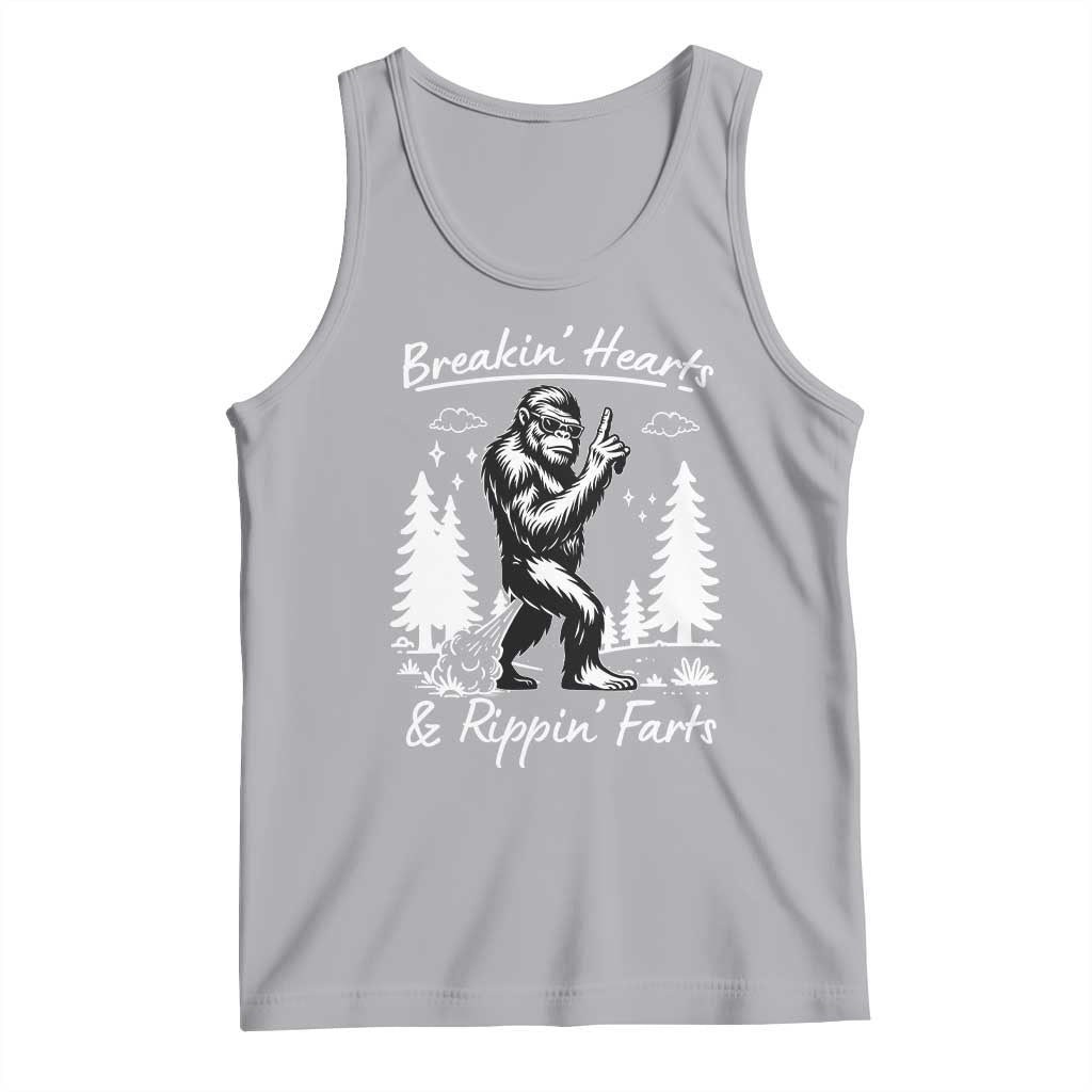 Funny Bigfoot Sasquatch Tank Top Breakin Hearts And Rippin Farts TS14 Athletic Heather Print Your Wear