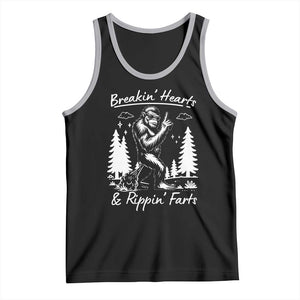 Funny Bigfoot Sasquatch Tank Top Breakin Hearts And Rippin Farts TS14 Black Athletic Heather Print Your Wear
