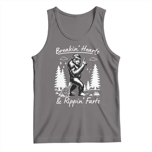 Funny Bigfoot Sasquatch Tank Top Breakin Hearts And Rippin Farts TS14 Deep Heather Print Your Wear